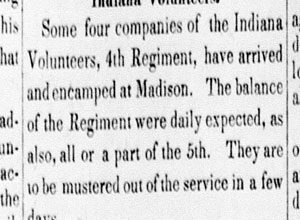Newspaper clipping recruiting infantry volunteers, 1848