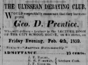 Newspaper clipping about the Ulyssean Debating Club