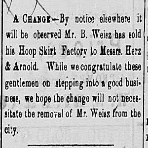 Newspaper clipping about the Herz store