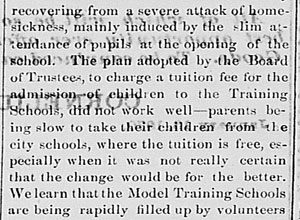 Newspaper clipping about the Normal School