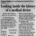 newspaper article about Dr. Frank Wiedemann