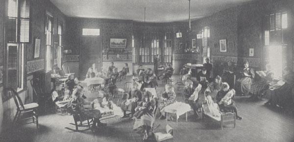 photo of children in the sitting room at Rose Orphan Home