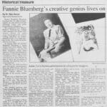 Fannie Blumberg newspaper article