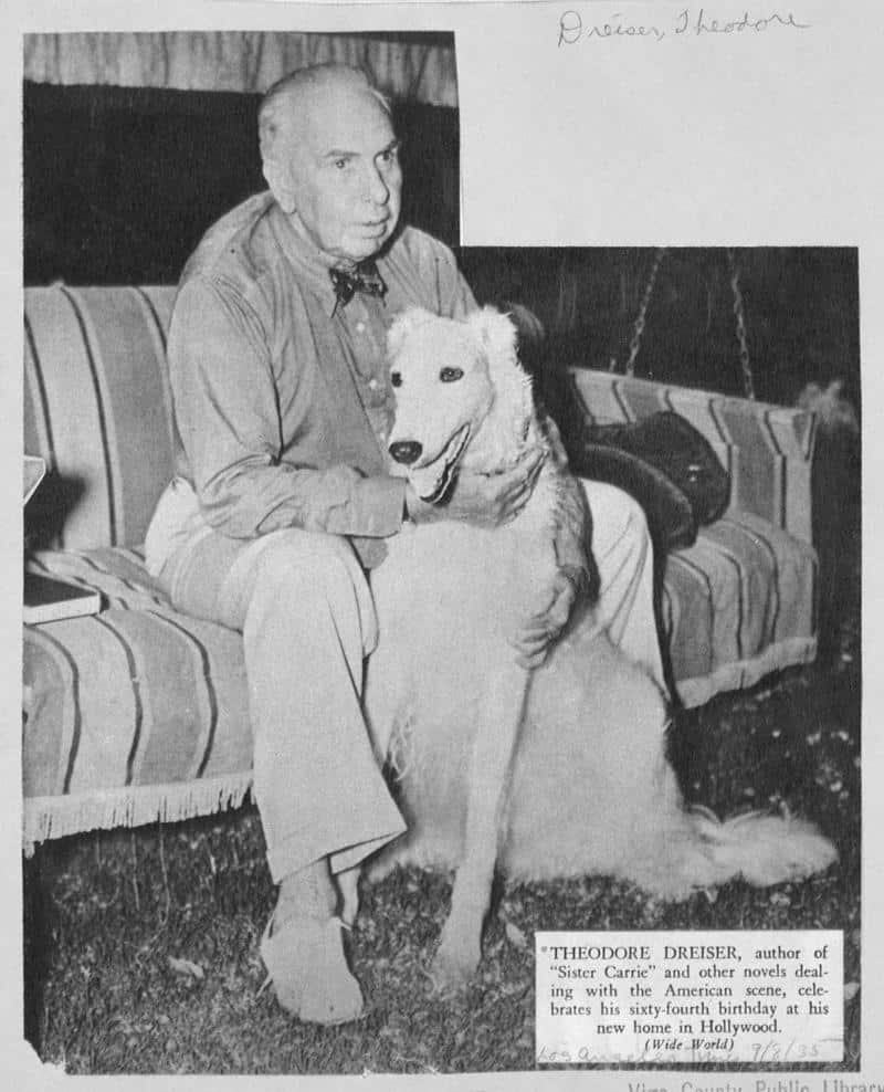 Theodore Dreiser with his dog